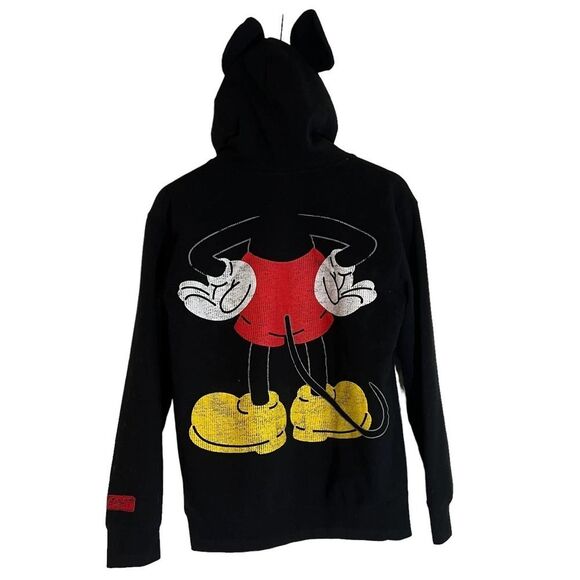 Disney Black Mickey Mouse Hoodie Sweatshirt with Ears S - Picture 2 of 5